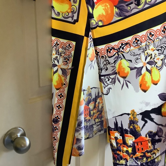 David Meister Open Front Kimono Golden Multi Sicilian SZ M/L - Picture 5 of 13